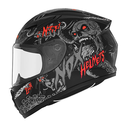 CASQUE INTEGRAL NOX ENFANT N731 ZU MBI NOIR MAT ROUGE T51-52 YL - CE 22.06