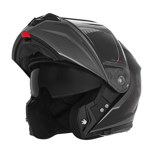 CASQUE MODULABLE NOX N968 TOMAK NOIR MAT ROUGE T53-54 XS - CE 22.06