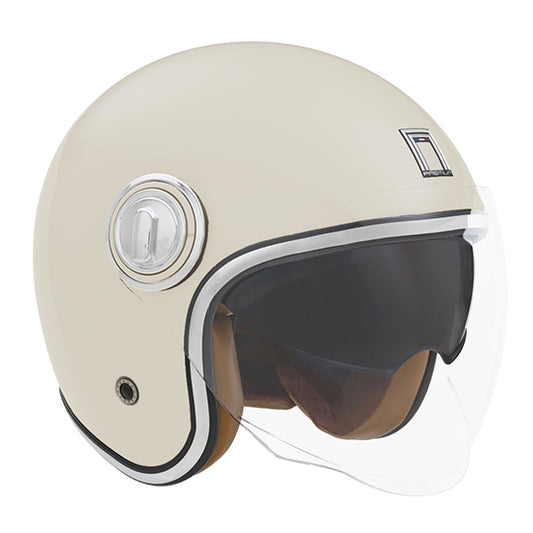 CASQUE JET NOX PREMIUM HERITAGE CREME BRILLANT T53-54 XS - CE 22.06