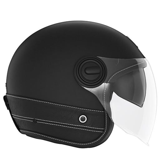 CASQUE JET NOX PREMIUM HERITAGE NOIR MAT CUIR NOIR T61-62 XL - CE 22.06