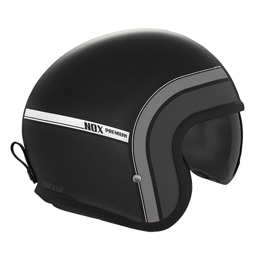 CASQUE JET NOX PREMIUM NEXT TRAKER NOIR MAT TITANIUM T59-60 L - CE 22.06