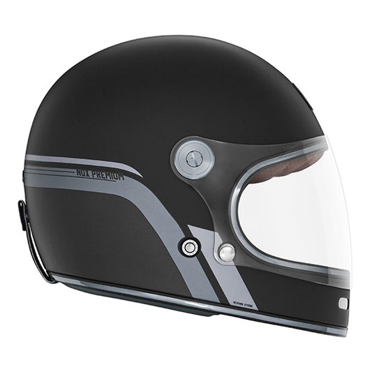 CASQUE INTEGRAL NOX PREMIUM REVENGE STROBE NOIR MAT TITANIUM T59-60 L - CE 22.06
