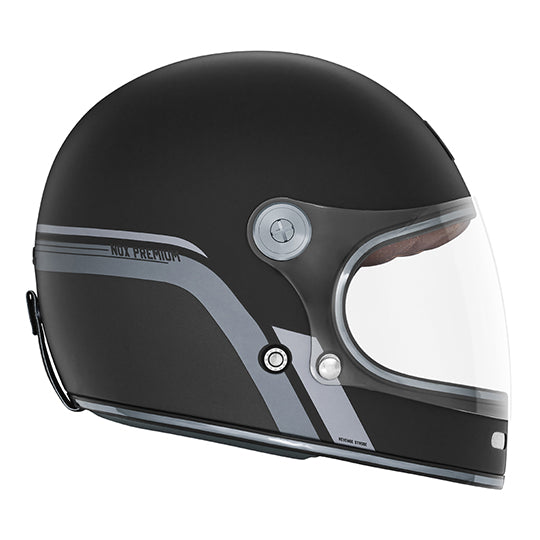 CASQUE INTEGRAL NOX PREMIUM REVENGE STROBE NOIR MAT TITANIUM T61-62 XL - CE 22.06