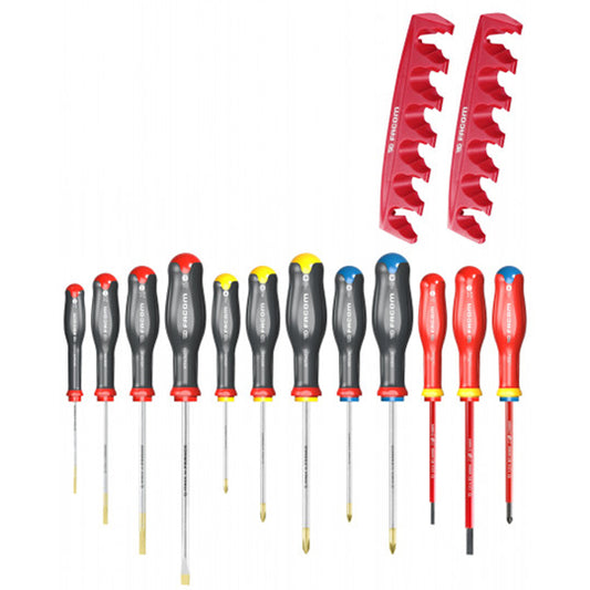 JEU DE 12 TOURNEVIS PROTWIST + RATELIER FACOM