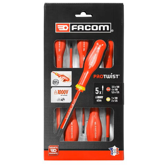 JEU DE 5 TOURNEVIS PROTWIST SLIM ISOLÉS 1000V FACOM