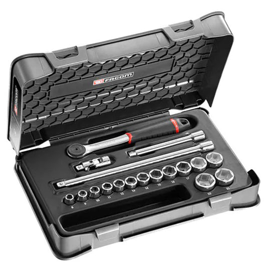 COFFRET DOUILLES 3/8" 6 PANS 18 PIÈCES FACOM