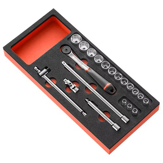 MODULE MOUSSE CLIQUET DOUILLES 3/8"FACOM