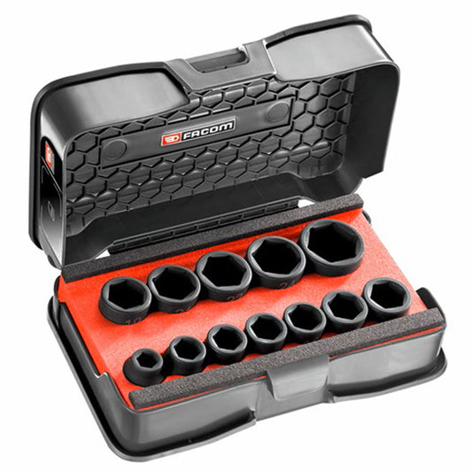 COFFRET MOUSSE 12 DOUILLES IMPACT COURTES DANS UNE MBOX S FACOM