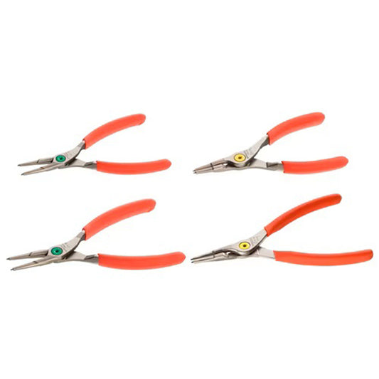 JEU DE 4 PINCES CIRCLIPS INTÉRIEURES/ EXTÉRIEURES, BECS DROITS, 12 À 25MM ET 18 À  60MM FA