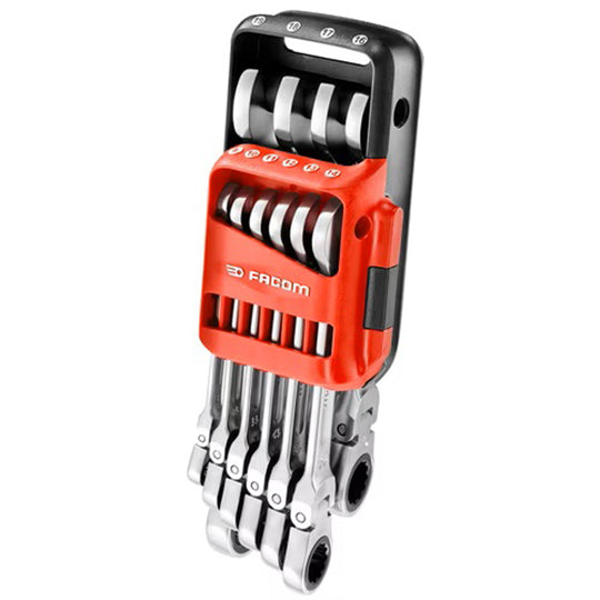 JEU DE 10 CLÉS MIXTES À CLIQUET ARTICULÉES EN ÉTUI POCKET 8 À 19 MM FACOM