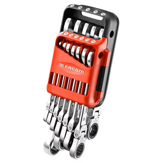 JEU DE 12 CLÉS MIXTES À CLIQUET ARTICULÉES EN ÉTUI POCKET 7 À 19 MM FACOM