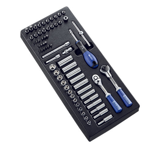 MODULE DE DOUILLES ET ACCESSOIRES 1/4"- 67 PIECES - EXPERT - E030715