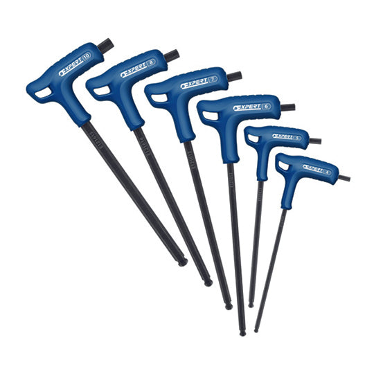 JEU DE 6 CLÉS MÂLES EN T EMMANCHÉES6 PANS MÉTRIQUES - EXPERT - E12161 6