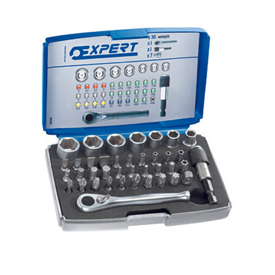 BOITE EMBOUTS+DOUILLES 1/4"+ACC 39P- EXPERT - E131705