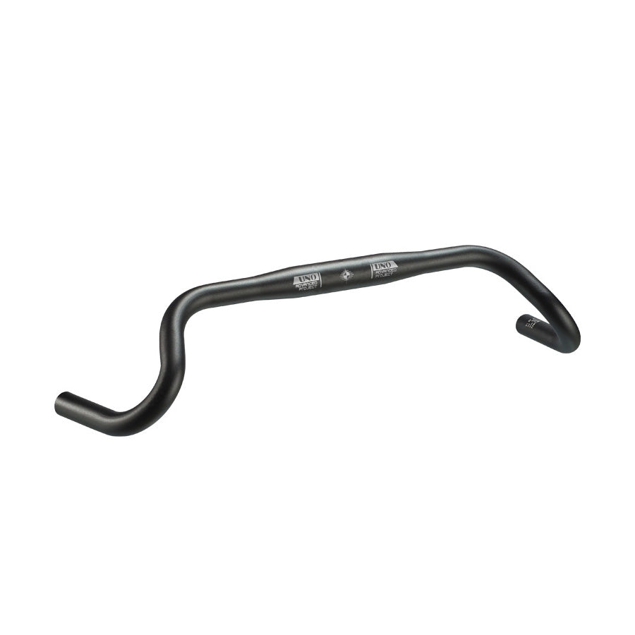 CINTRE ROUTE/RANDONNEUR/GRAVEL ALU D31.8 UNO 56 AXE/AXE NOIR  (PROF. 66MM/HT. 100MM)