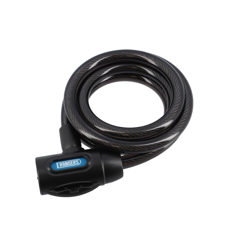ANTIVOL VELO SPIRAL A CLE D12X 1.8M RANGERS NOIR AVEC SUPPORT
