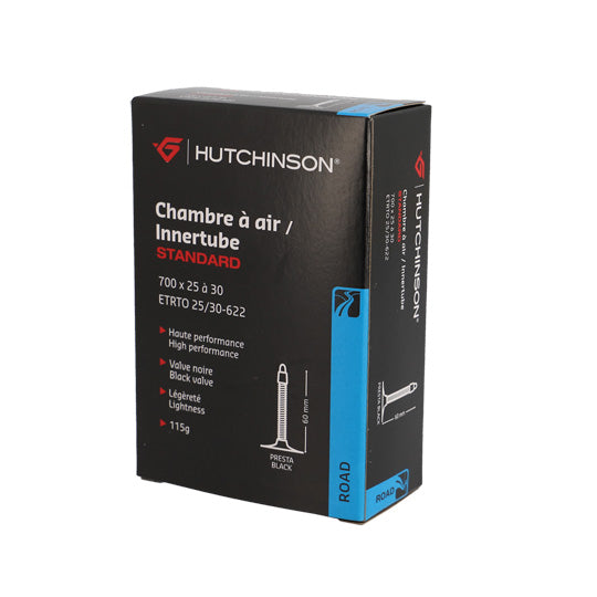 CHAMBRE A AIR VELO 700C (25/30-622) VP 60 MM HUTCHINSON STANDARD (VALVE NOIRE)