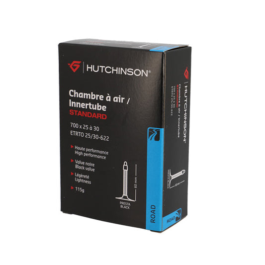 CHAMBRE A AIR VELO 700C (25/30-622) VP 60 MM HUTCHINSON STANDARD (VALVE NOIRE)