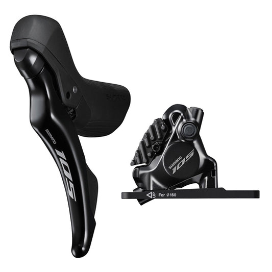 FREIN A DISQUE ROUTE HYDRAULIQUE SHIMANO 105 AVANT 2X12V. R7120 DOUBLE NOIR (LEVIER-MANETT