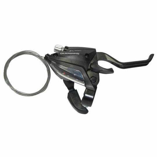 LEVIER-MANETTE VTT SHIMANO STEF500DROIT 8V. NOIR POUR FREIN V-BRAKE 2DOIGTS