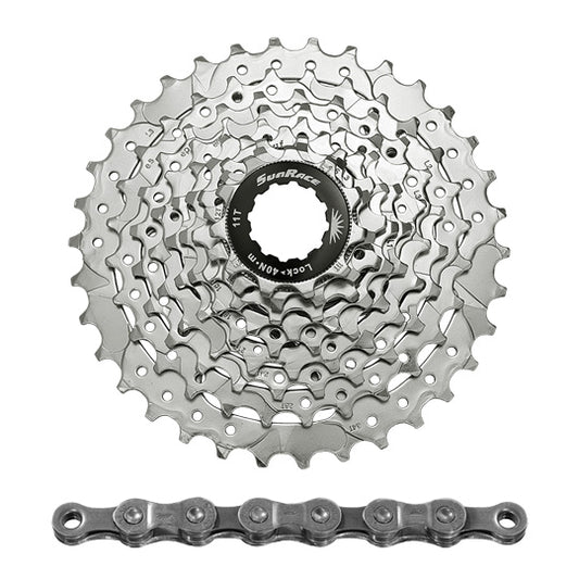 CASSETTE ET CHAINE  9V. VTT SUNRACE CSM96/CNM94 - 11-34DTS (COMPATIBLE SHIMANO)