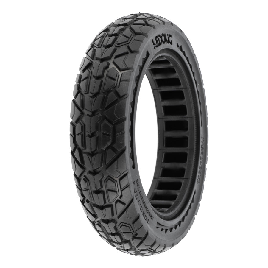 PNEU TROTTINETTE ELECTRIQUE 10"X2.125 PLEIN ALVEOLE NOIR - PROFIL OFF ROAD -