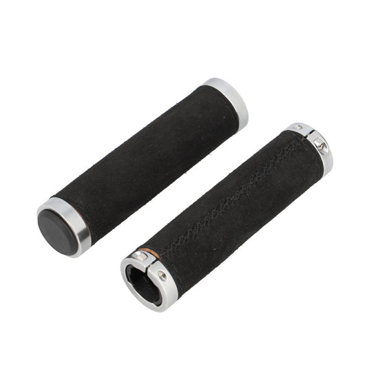 POIGNEE VELO MONTEGRAPPA 0013 125MMLOCK ON DOUBLE CUIR NOIR (PR)