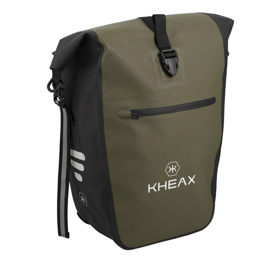 SACOCHE VELO PORTE BAGAGE KHEAX IZOARD II KAKI ETANCHE - 60X30X17 CM - 31 LITRES
