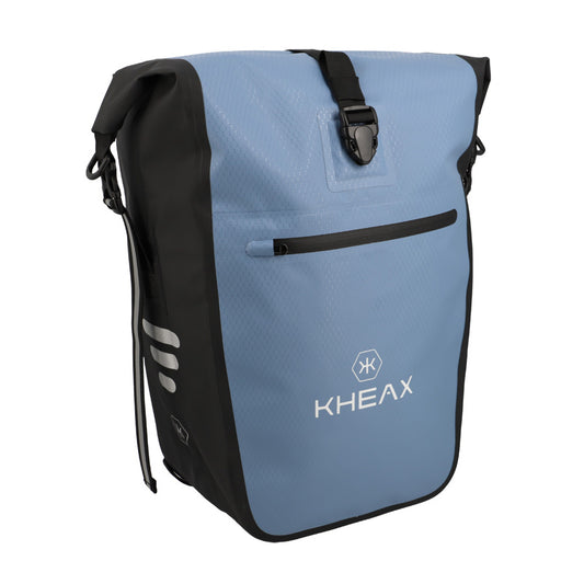 SACOCHE VELO PORTE BAGAGE KHEAX IZOARD II BLEU TURQUOISE ETANCHE - 60X30X17 CM - 31 LITRE