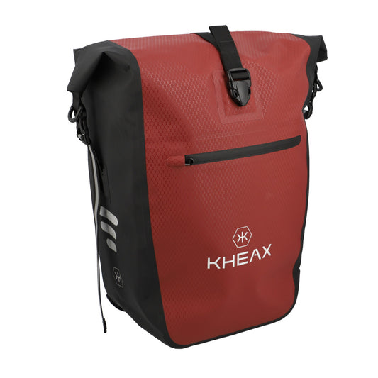 SACOCHE VELO PORTE BAGAGE KHEAX IZOARD II LIE DE VIN ETANCHE - 60X30X17 CM - 31 LIT