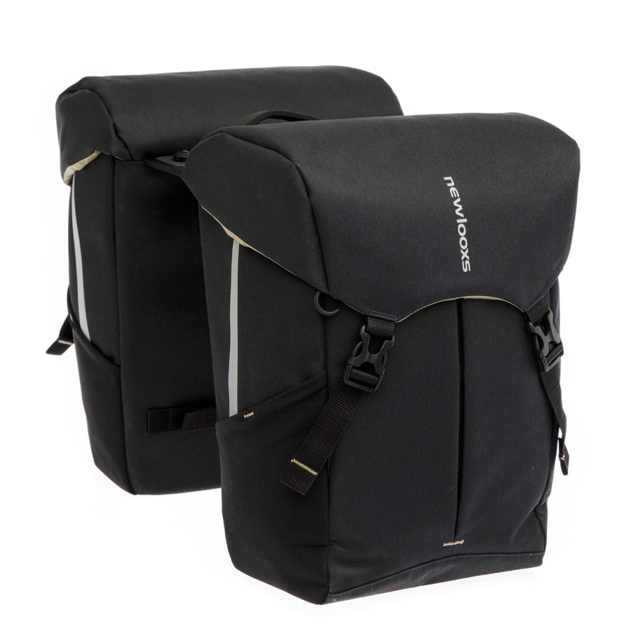 SACOCHE VELO PORTE BAGAGE A PONT NEWLOOXS SPORTS DOUBLE NOIR MIK - 40 LITRES - 320x400x180