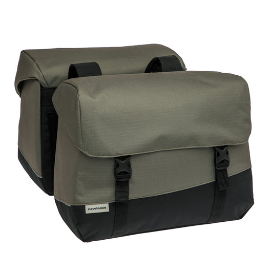 SACOCHE VELO PORTE BAGAGE A PONT NEWLOOXS OSLO JOLI DOUBLE NOIR/KAKI - 37 LITRES - 380x29