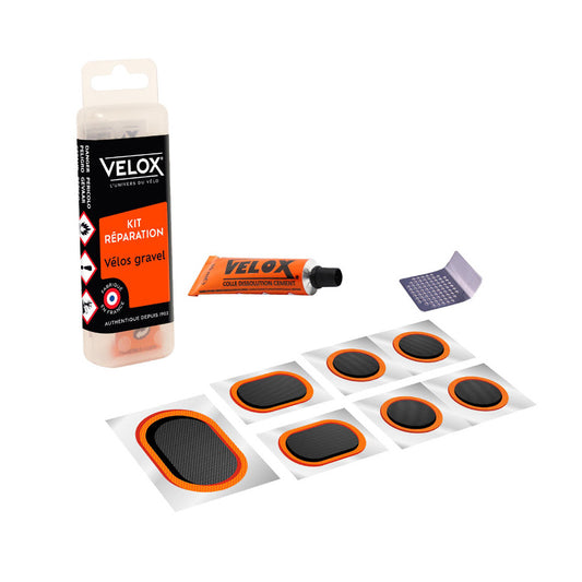 NECESSAIRE REPARATION VELOX GRAVEL 7 PIECES + DISSOLUTION 5ML + 1 RAPE