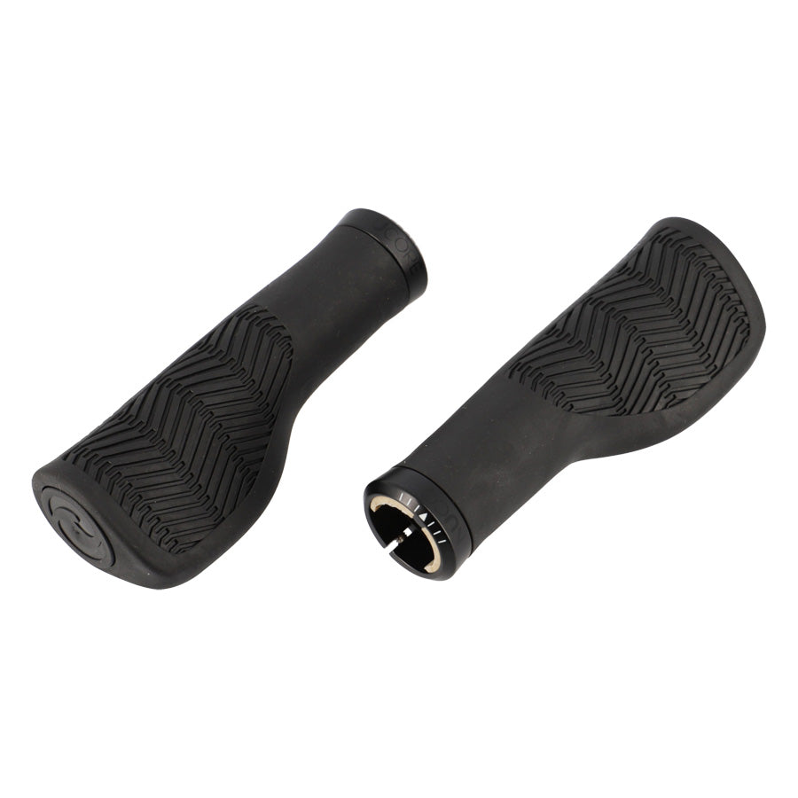 POIGNEE VELO HERRMANS NUCORE 130MM TOWN WAVE ERGONOMIQUE LOCK ON NOIR (PR)
