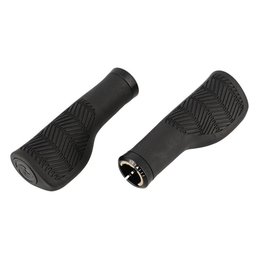 POIGNEE VELO HERRMANS NUCORE 130MM TOWN WAVE ERGONOMIQUE LOCK ON NOIR (PR)
