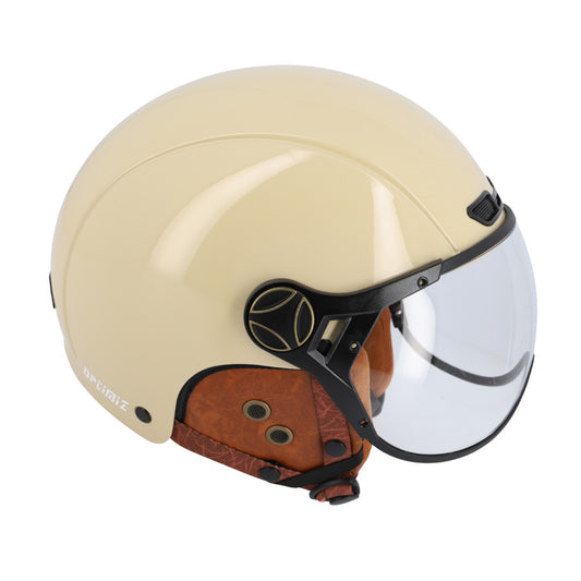 CASQUE URBAIN OPTIMIZ O404 CREME BRILLANT / MARRON M (57/58)