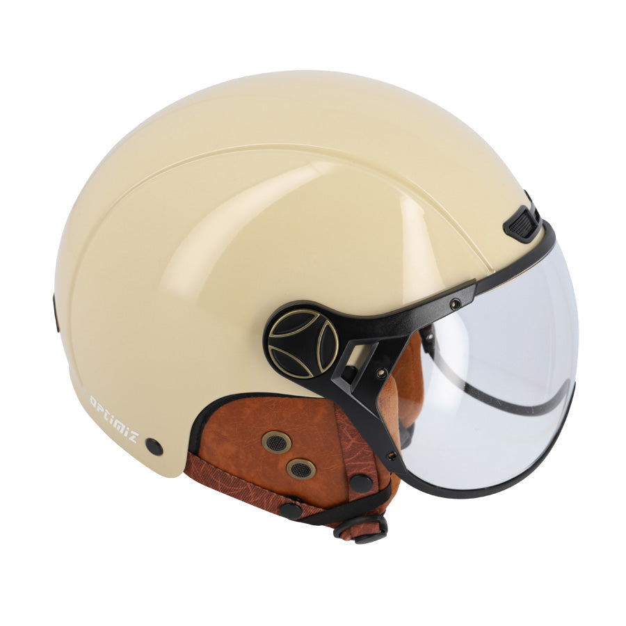 CASQUE URBAIN OPTIMIZ O404 CREME BRILLANT / MARRON L (59)