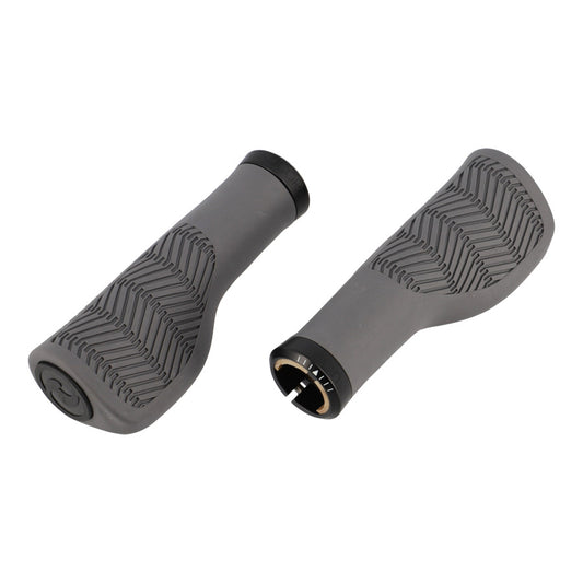 POIGNEE VELO HERRMANS NUCORE 130MM TOWN WAVE ERGONOMIQUE LOCK ON GRIS (PR)
