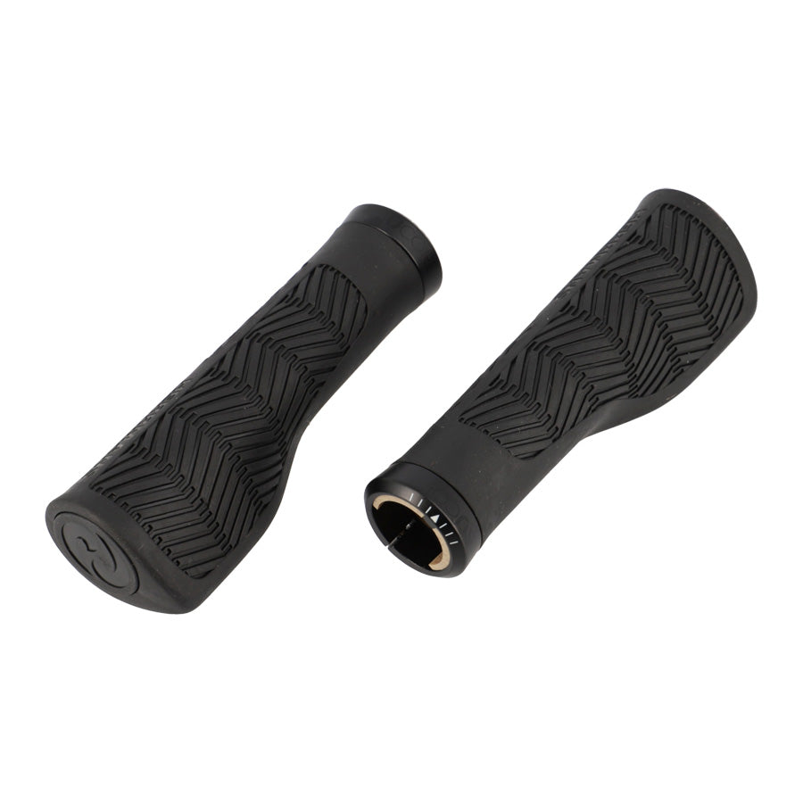 POIGNEE VELO HERRMANS NUCORE 130MM TOUR WAVE ERGONOMIQUE LOCK ON NOIR (PR)