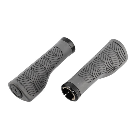 POIGNEE VELO HERRMANS NUCORE 130MM TOUR WAVE ERGONOMIQUE LOCK ON GRIS (PR)
