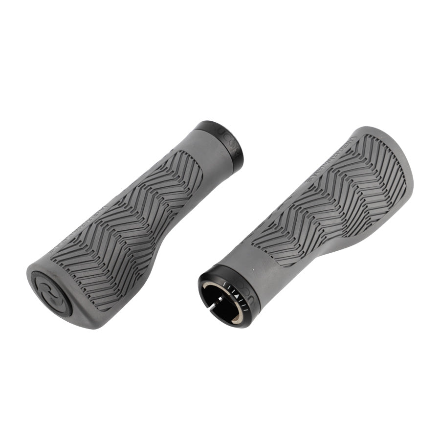 POIGNEE VELO HERRMANS NUCORE 130MM TOUR WAVE ERGONOMIQUE LOCK ON GRIS (PR)