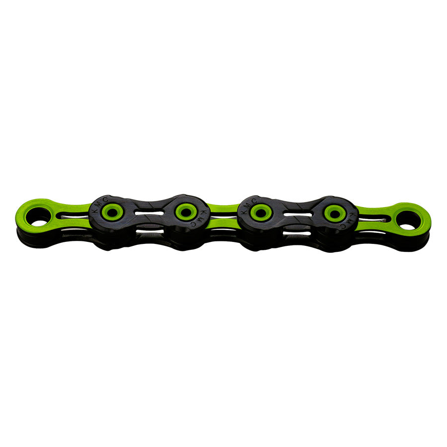 CHAINE VELO 10V. KMC DLC10 NOIR/VERT 116M ATTACHE RAPIDE