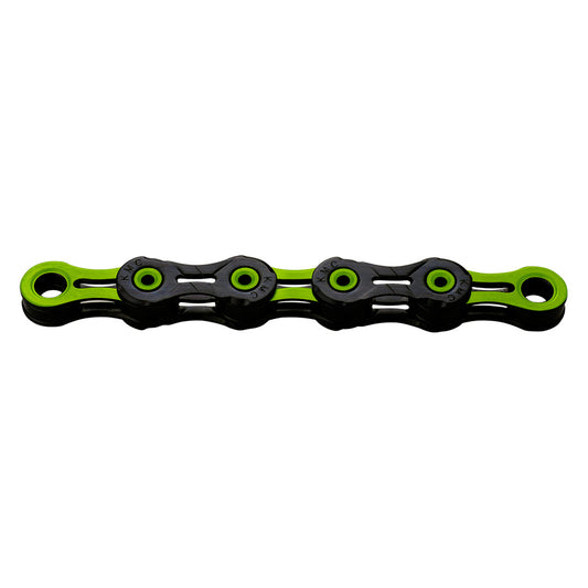 CHAINE VELO 10V. KMC DLC10 NOIR/VERT 116M ATTACHE RAPIDE
