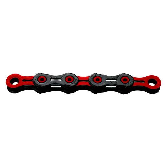 CHAINE VELO 11V. KMC DLC11 NOIR/ROUGE 118M ATTACHE RAPIDE