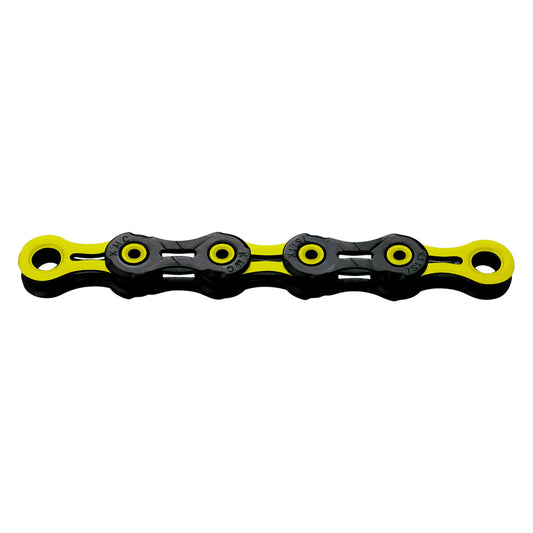 CHAINE VELO 11V. KMC DLC11 NOIR/JAUNE 118M ATTACHE RAPIDE