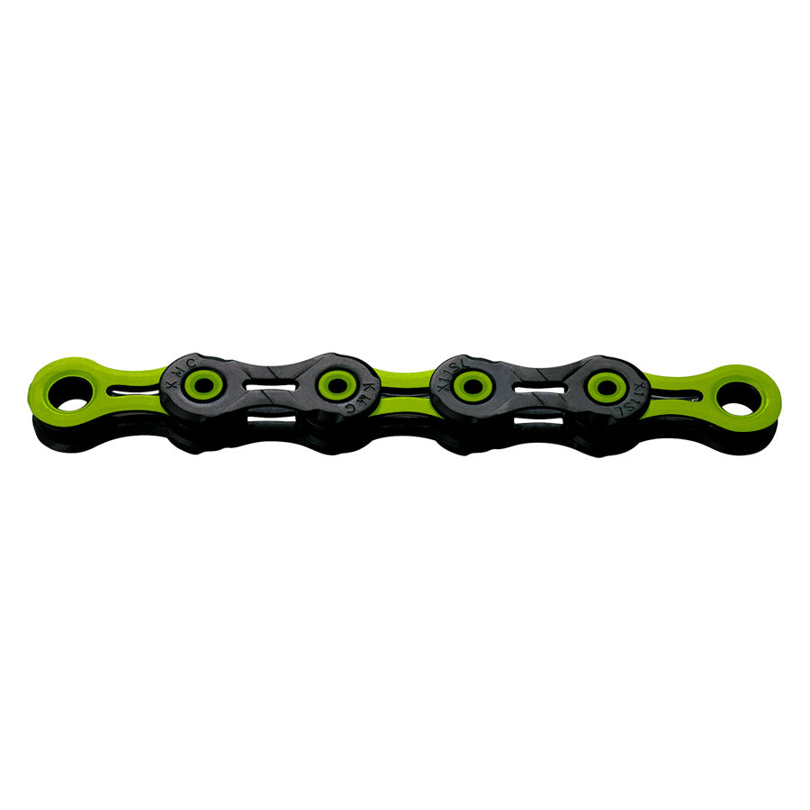 CHAINE VELO 11V. KMC DLC11 NOIR/VERT 118M ATTACHE RAPIDE