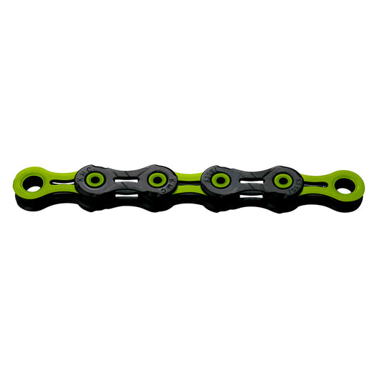 CHAINE VELO 11V. KMC DLC11 NOIR/VERT 118M ATTACHE RAPIDE