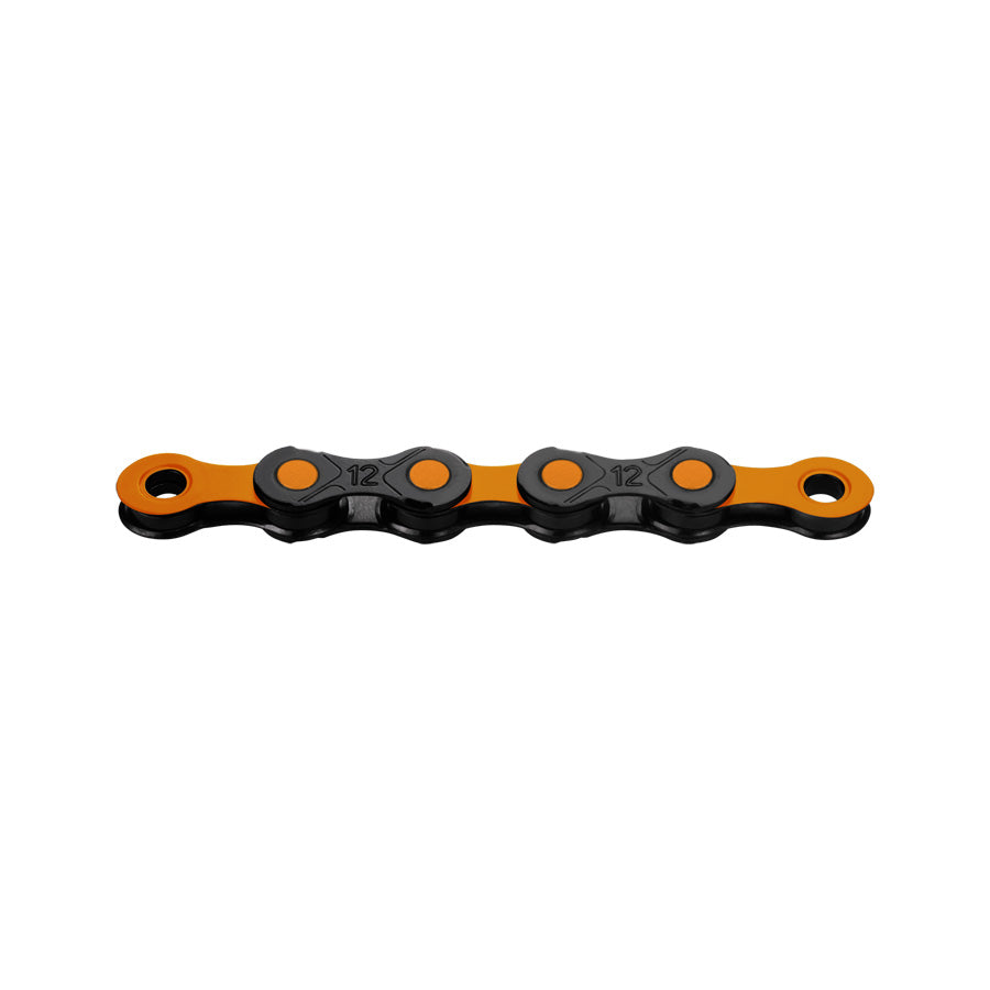 CHAINE VELO 12V. KMC DLC12 NOIR/ORANGE 126M ATTACHE RAPIDE