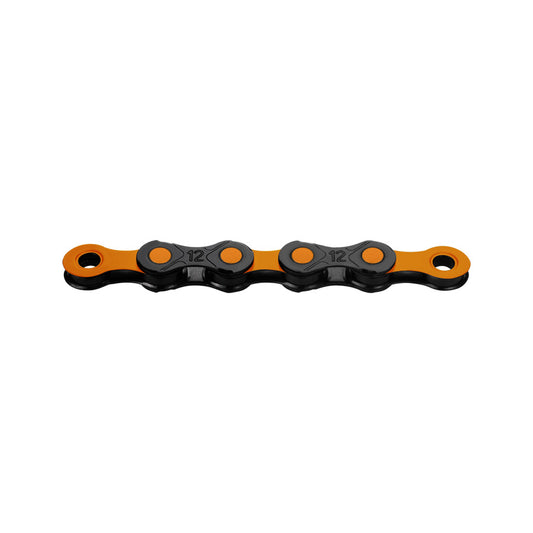 CHAINE VELO 12V. KMC DLC12 NOIR/ORANGE 126M ATTACHE RAPIDE