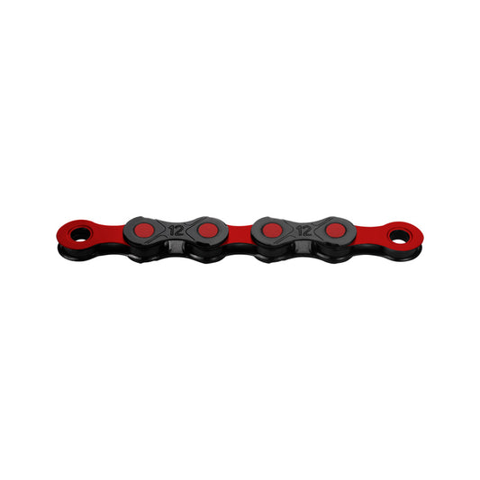 CHAINE VELO 12V. KMC DLC12 NOIR/ROUGE 126M ATTACHE RAPIDE